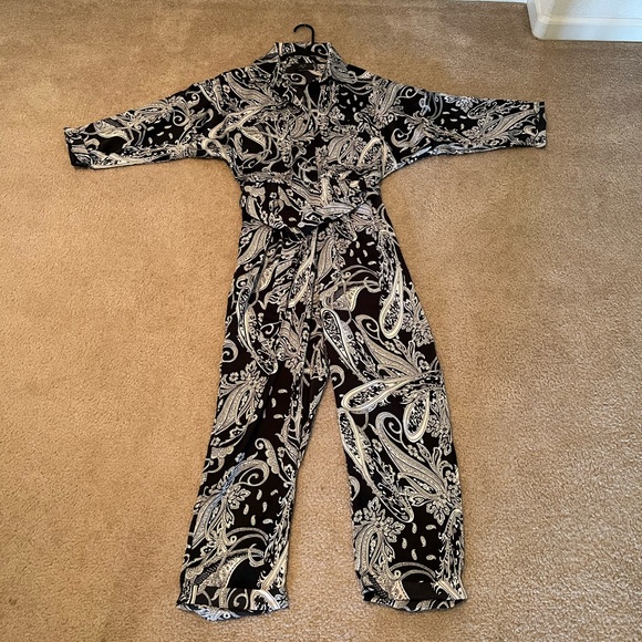 Wrap Jumpsuit with Pockets - Picture 2 of 5